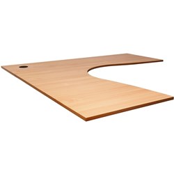Rapidline Corner Workstation 1500/1500W x 700D x 25mmD With Cable Port Beech