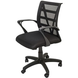 Rapidline Vienna Office Chair Medium Mesh Back with Arms Fabric Seat Black Mesh Back
