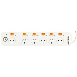 POWERPLUS POWERBOARD Six Outlet Individual Switch Surge O Load
