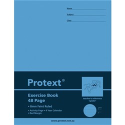 PROTEXT EXRCISE BOOK 225X175MM 8mm Ruled 48pgs, Spider Pack 20