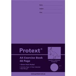 PROTEXT EXERCISE BOOK A4 8mm Ruled 48pgs - Kangaroo Pack 20