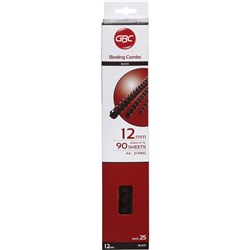 GBC BINDING COMB 12MM 21 LOOP BLACK PK25