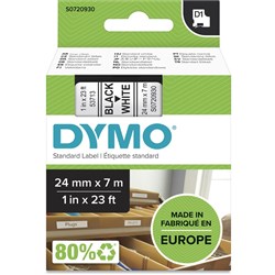 DYMO D1 LABEL CASSETTE 24mmx7m Black on White