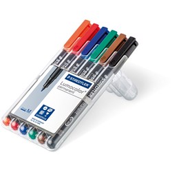 STAEDTLER 317 LUMOCOLOR Pen Perm Med 1.0mm Wlt6