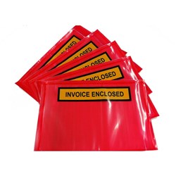 Stylus Packaging Envelopes 7022 115x165mm Adhesive Red Invoice Enclosed Box of 1000