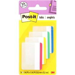 POST-IT 686F-1 DURABLE TABS Flat White-Red Blue Yellow Green 50x38 24 Pack
