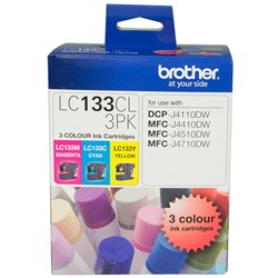 BROTHER LC133CL3PK Cyan, Magenta, Yellow