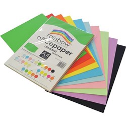 RAINBOW OFFICE PAPER A4 80GSM ASSORTED PKT 100