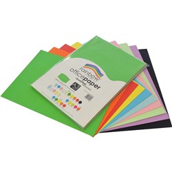 RAINBOW OFFICE PAPER 80GSM  A3 10 Colour Assorted pkt 100
