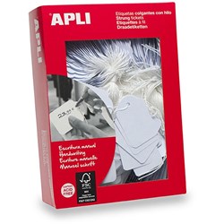 Apli 391 Strung Tickets 28x43mm White Bundle 100