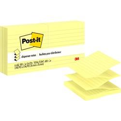 POST-IT R335-YL POP UP NOTES Refills 76x76mm Lined Yellow Pack 6