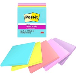 POST-IT MIAMI 654-5SSMIA Super Sticky Notes-75mmx75mm 90 sheets, 5 pack