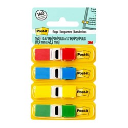 POST-IT 683-4 MINI FLAGS Red,Blue,Yell,Grn 9.9x43.7mm