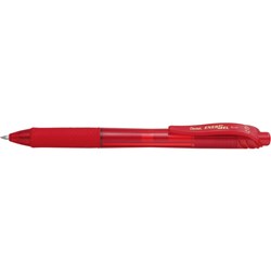 Pentel BL107 Energel X Gel Pen Retractable Fine 0.7mm Red Box 12