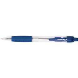 Office Choice Ballpoint Retractable Pen Medium 1mm Blue Box of 12