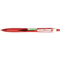 Pilot Rexgrip BeGreen Ballpoint Pen Retractable Medium 1mm Red Box 12
