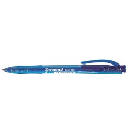 STABILO308 RETRACTABLE BALLPEN Medium Blue,Bx10