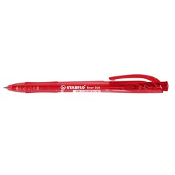 STABILO308 RETRACTABLE BALLPEN Medium Red, Bx10