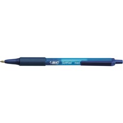 Bic Softfeel Ballpoint Pen Retractable Medium 1mm Blu Box 12