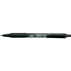 Bic Softfeel Ballpoint Pen Retractable Medium 1mm Black Box 12