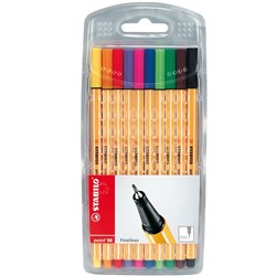 Stabilo Point 88 Fineliner Pen 0.4mm Assorted Wallet of 10