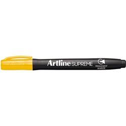 Artline Supreme Permanent Markers Bullet 1mm Yellow Pack of 12