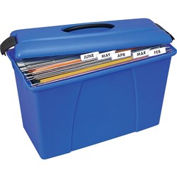 Crystalfile Carry Case 18L Foolscap Blue With Black Trim