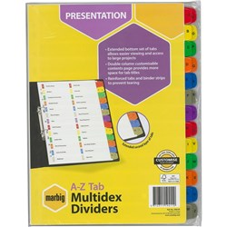 MARBIG MULTIDEX DIVIDERS A4 A-Z Tab