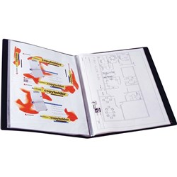 Marbig Display Book A3 20 Pocket Insertable Cover & Spine Black