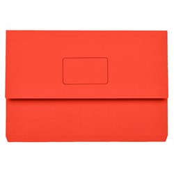 Marbig Slimpick Document Wallet Foolscap Manilla 30mm Gusset Red Box 50
