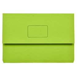 Marbig Slimpick Document Wallet Foolscap Manilla 30mm Gusset Green Box 50