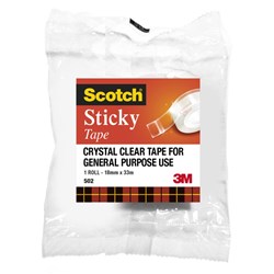 SCOTCH 502 EVERYDAY TAPE 18mmx33m Transparent ROLL