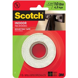 SCOTCH 114 MOUNTING FOAM TAPE H/Duty 25.4mmx1.27m Roll