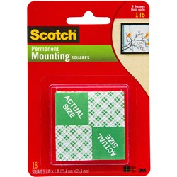 SCOTCH 111 MOUNTING SQUARES Foam 25.4x25.4mm EACH