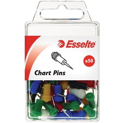 ESSELTE PINS CHART  8x22mm Assorted PK 50