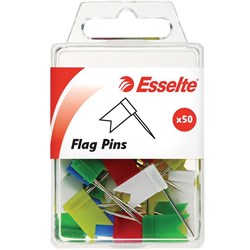 ESSELTE PINS FLAG 10x18x33mm Assorted PK 50