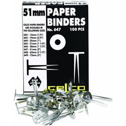 ESSELTE PAPER BINDERS No. 647 - 51mm Box of 100