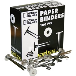 ESSELTE PAPER BINDERS No. 649 - 75mm Box of 100