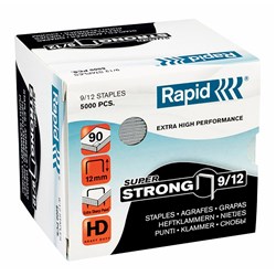 RAPID 9/12 STAPLES 12mm Heavy Duty BOX 5000