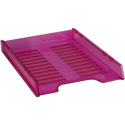 Italplast Slimline Document Tray A4 Multi Fit Tinted Pink EACH