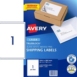 AVERY L7167 SMOOTH FEED LABEL Laser 1/Sht 199.6x289.1mm BOX 100