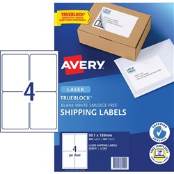 AVERY L7169 MAILING LABELS Laser 4/Sht 99.1x139mm BOX 400