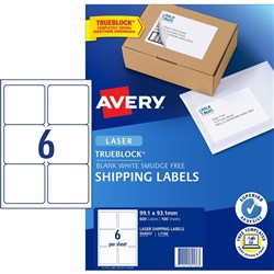 AVERY L7166 MAILING LABELS Laser 6/Sht 99.1x93.1mm BOX 600