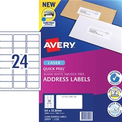 AVERY L7159 MAILING LABELS Laser 24/Sht 64x33.8mm BOX 2400