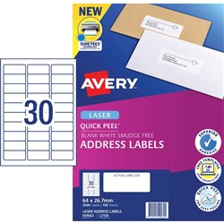 AVERY L7158 MAILING LABELS Laser 30/Sht 64x26.7mm Address BOX 3000