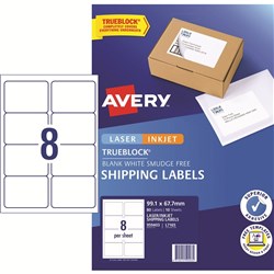 AVERY INTERNET SHIPPING LABELS L7165 8L/P/Sht 99.1x67.7mm Pack of 80 Laser Labels