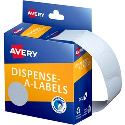 AVERY DMC24W DISPENSER LABEL Circle 24mm White PK 550