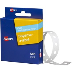 AVERY RING REINFORCEMENTS Vinyl 14mm Clear PK 500