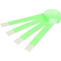 REXEL WRISTBANDS FLURO GREEN PK100