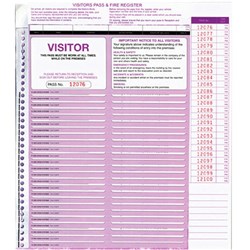 ZIONS CVSFR VISITORS REGISTER 250 Visitors Pass Slips PK 250